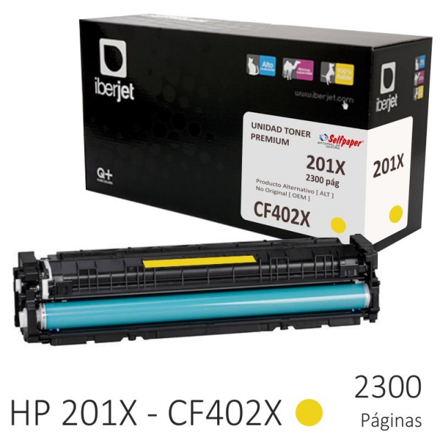 Comprar Compatible HP CF402X 201X Y Amarillo, toner 2300 pgs