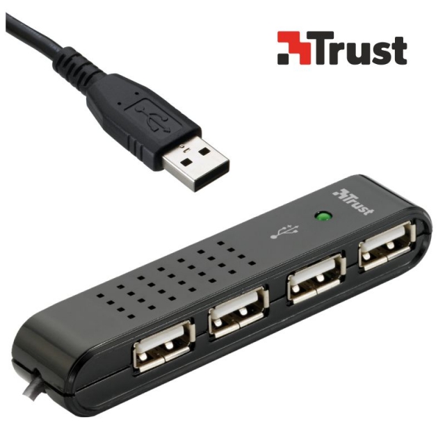 Comprar Concentrador USB 2.0, Hub 4 puertos Trust Vecco HU-4440P