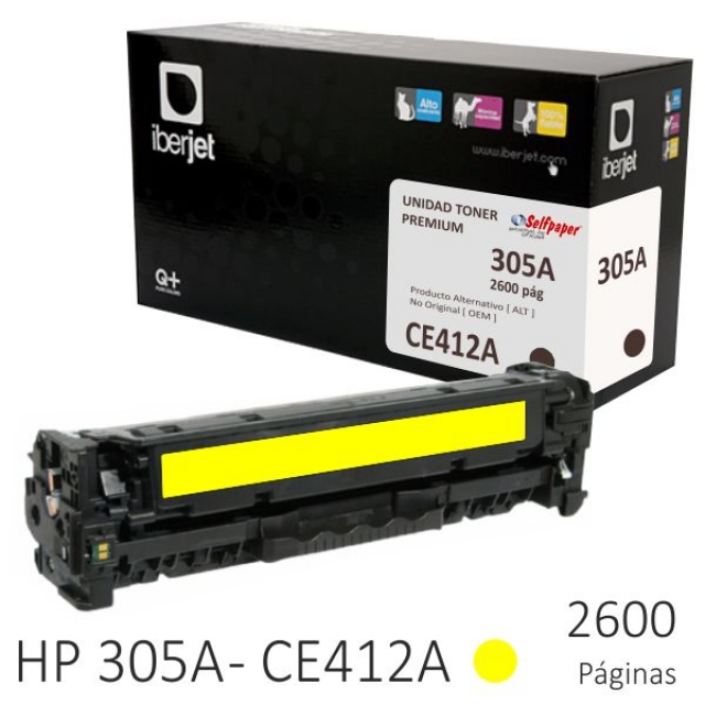 Comprar Toner Compatible HP CE412A 305A amarillo 2600 Pags