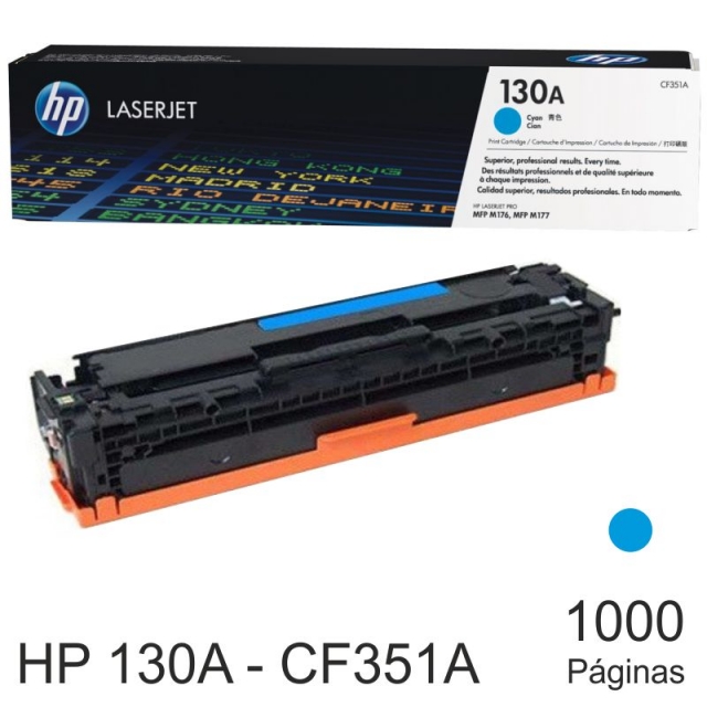 Comprar HP CF351A Toner original 130A color azul cyan