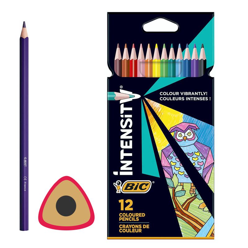 Comprar Bic intensity Up, lápices de colorear triangulares caja 12