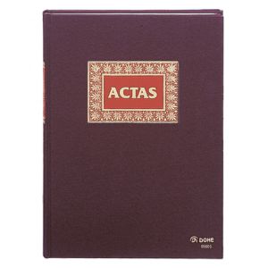 Libro de Actas de 100 hojas, tela granate, Dohe, folio
