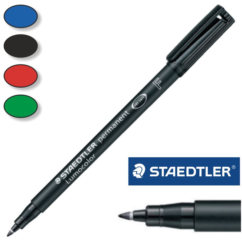 Staedtler Lumocolor 318-9 - Rotulador permanente, punta redonda de 0,6 mm,  color negro