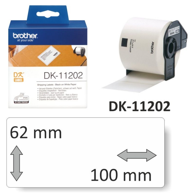 Comprar Brother DK-11202 Etiquetas rollo 62x100 300u para QL500/550