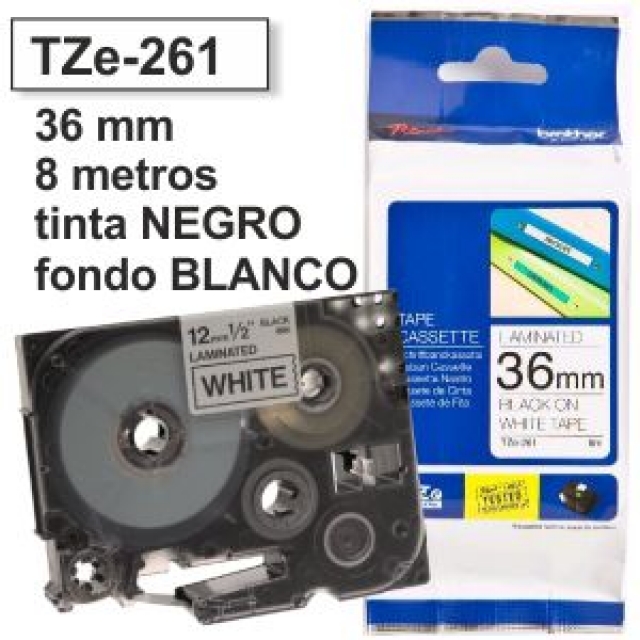 Comprar Brother TZE-261 Cinta rotuladora 36 mm Negro sobre Blanco