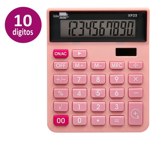 Comprar Calculadora sobremesa 10 dígitos solar-pilas color rosa