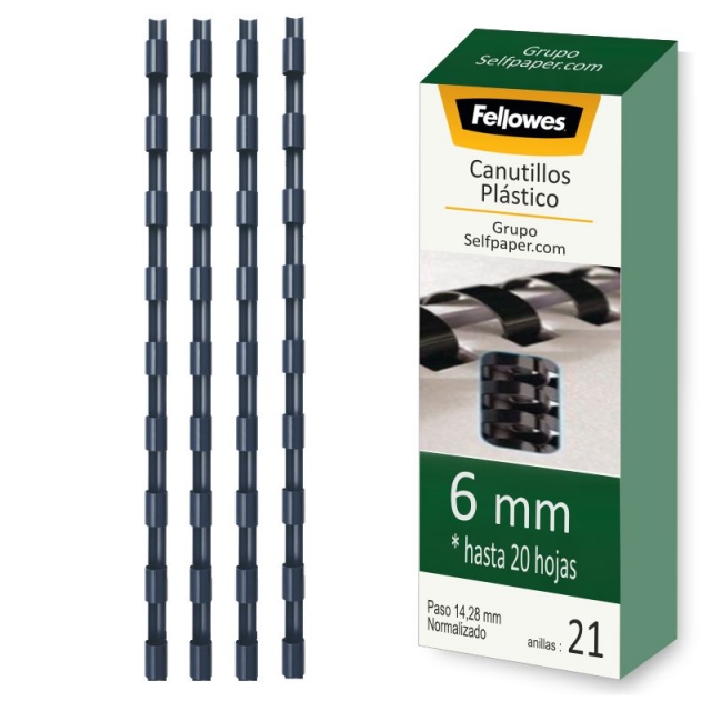 Comprar Caja 100 canutillos encuadernar Fellowes 6 mm