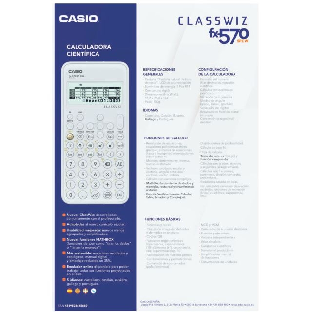 caracteristicas calculadora fx 82sp cw we