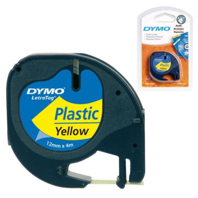 Comprar Cinta para rotuladora Dymo Letratag Plastico Amarillo 91202