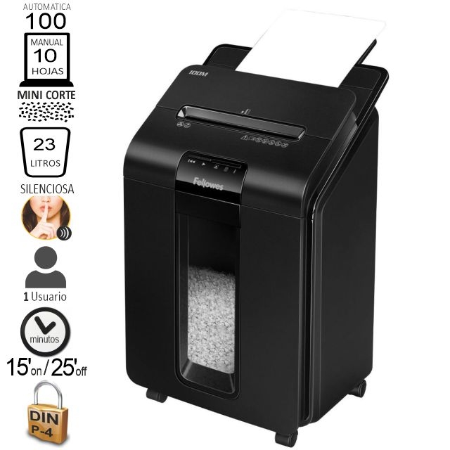 Comprar Fellowes 100M AutoMax, Destructora automtica mini corte