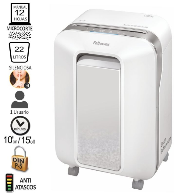 Comprar Fellowes LX201 Destructora microcorte P-5, color Blanco