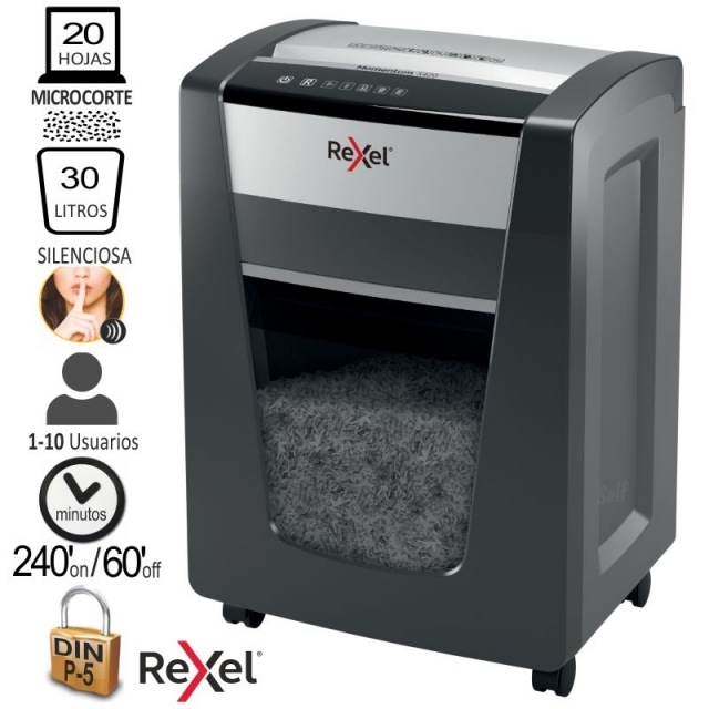 destructora rexel momentum m515 microcorte