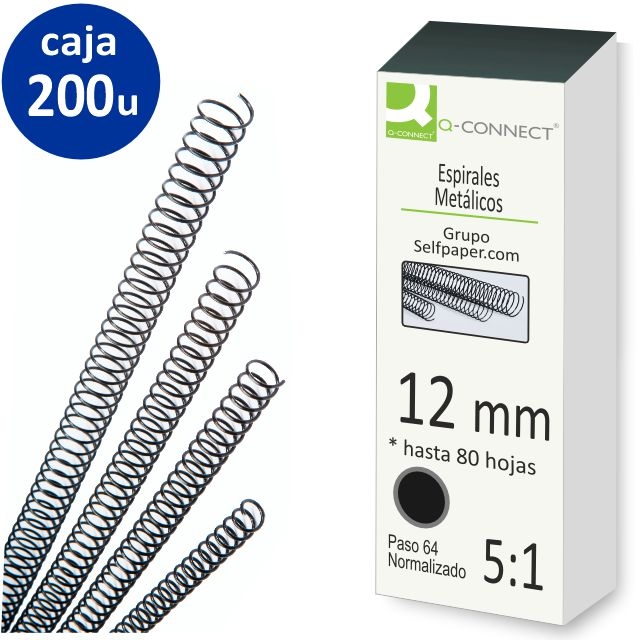 Comprar Espirales metálicas 12 mm, paso 64, 5-1, gusanillos 200 uds