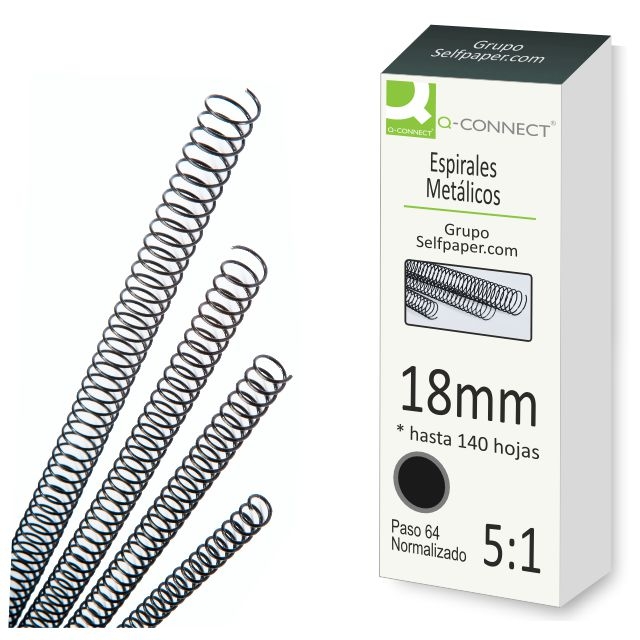 Comprar Espirales metalicas 18mm, paso 5:1, para encuadernar