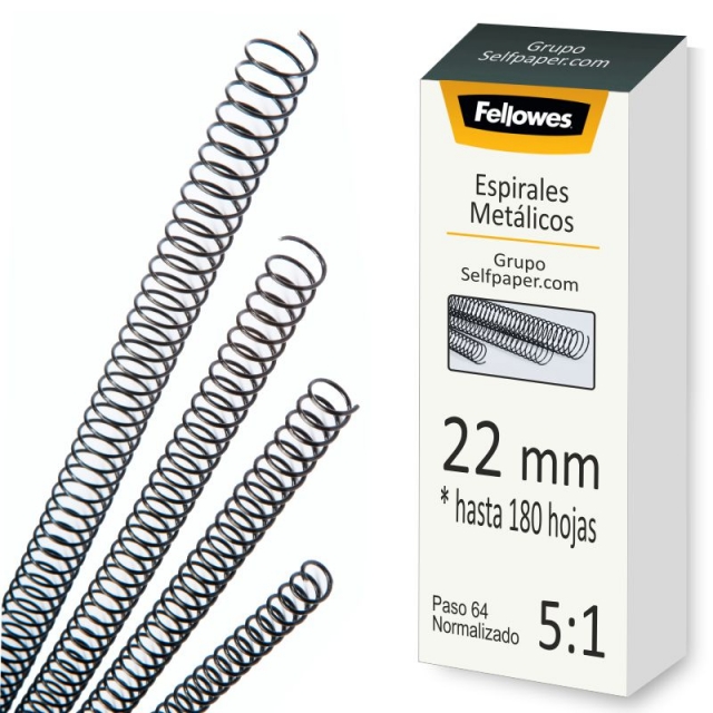 Comprar Espirales metalicos Fellowes encuadernar 22mm