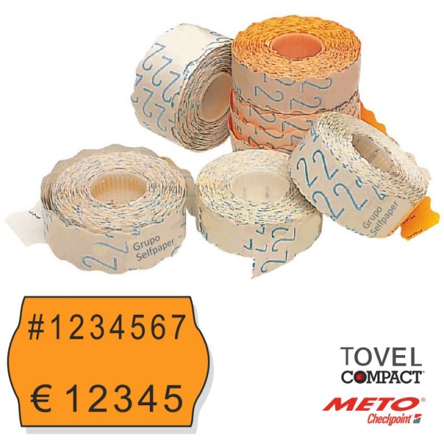 Comprar Etiquetas mquina precios Tovel 26x16 Naranja removible