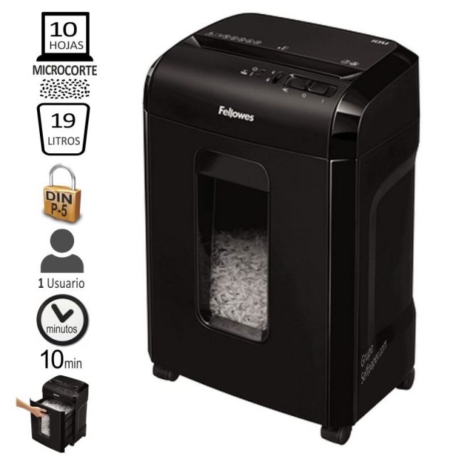 Comprar Destructora de papel micropartculas Fellowes 10M, 10 hjs