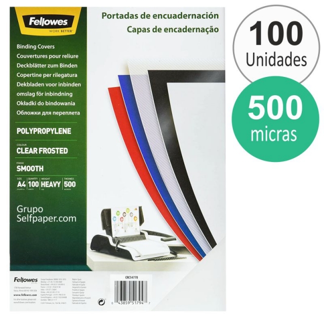 fellowes 54770 tapa encuadernar plakene 500 m