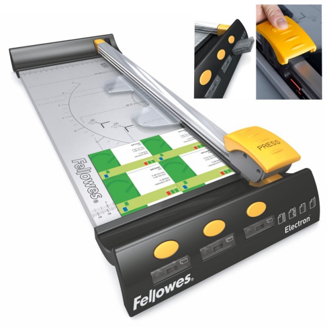 fellowes electron a3, cizalla rodillo guía luz
