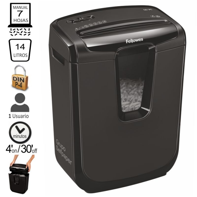 fellowes m-7c destructora de papel 7 hojas