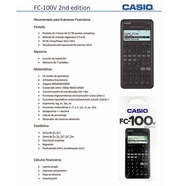 financial consulting casio fc 100v