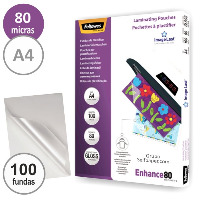 fundas, plásticos plastificar fellowes, din a4, 80