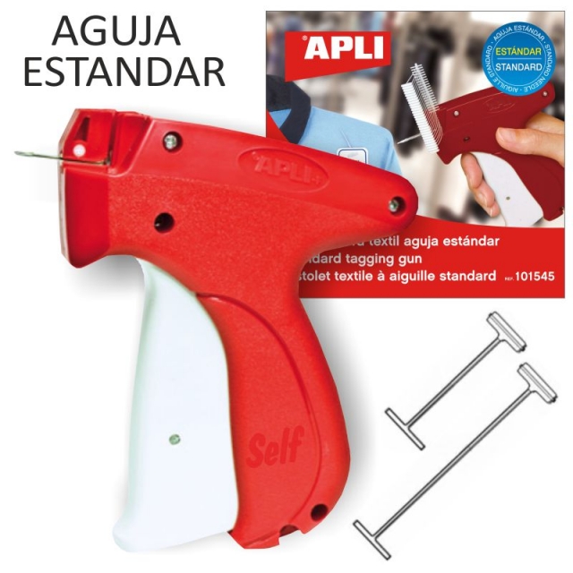 Pistola etiquetadora textil para navetes de aguja estandar