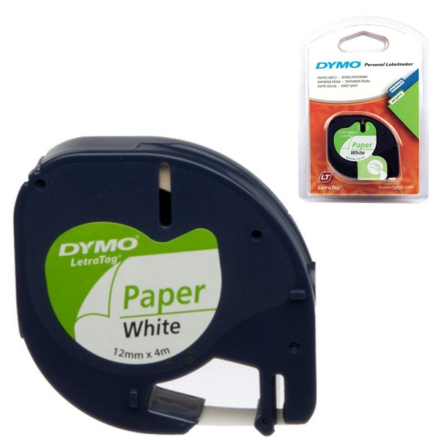 Comprar Cinta Dymo Letratag de papel blanco 91200