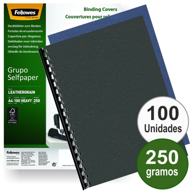 Comprar Cubiertas encuadernacin Fellowes 53704, simil piel 250 grs