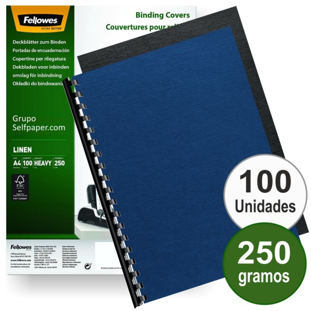 Comprar Tapas portadas encuadernar enteladas Fellowes Linen azul