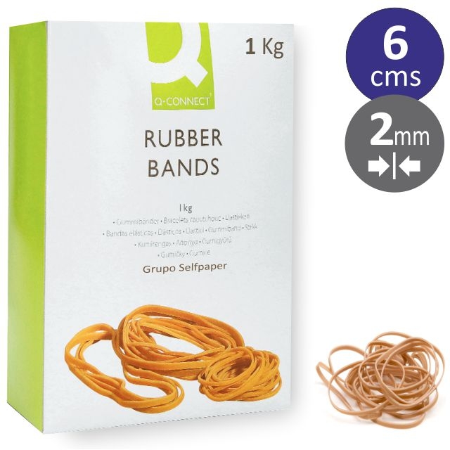 Comprar Gomas elasticas 6 cms, 2 mm, Bolsa o caja de 1 kg