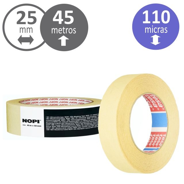 Cinta de carrocero adhesiva para pintura de 48 mm x 45 m - Cablematic