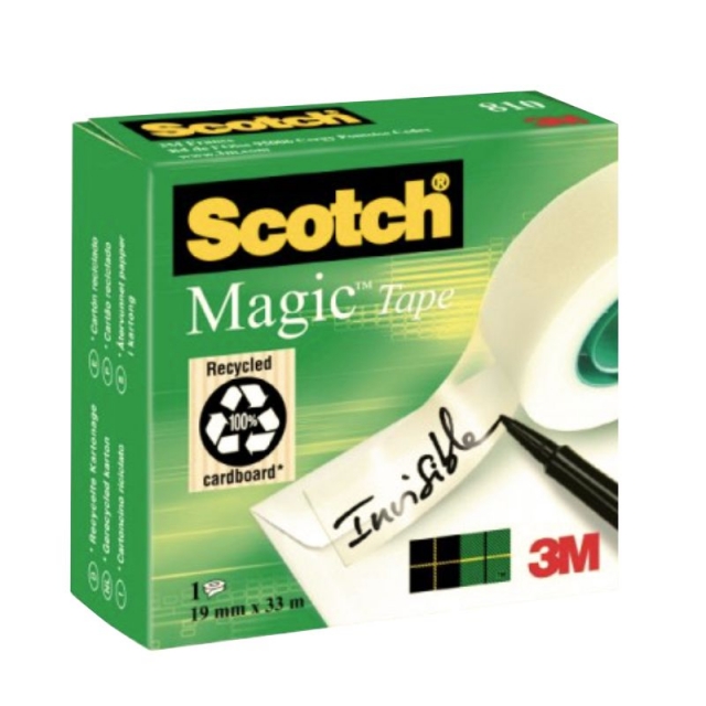 Cinta celo Scotch Magic 810 Invisible rollo 19mm x 33 mts