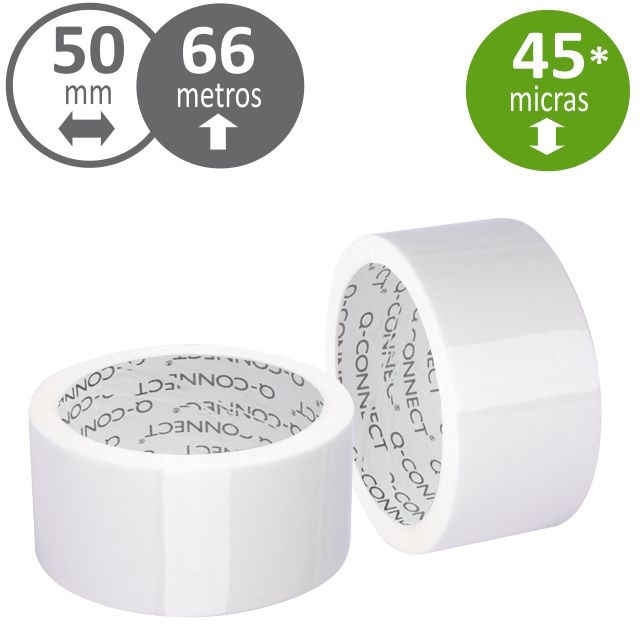 Comprar Cinta adhesiva embalaje Q-Connect Blanca 66 x 50