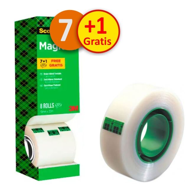 Comprar Pack 7+1 cinta adhesiva Scotch Magic Invisible 33 M X 19 mm
