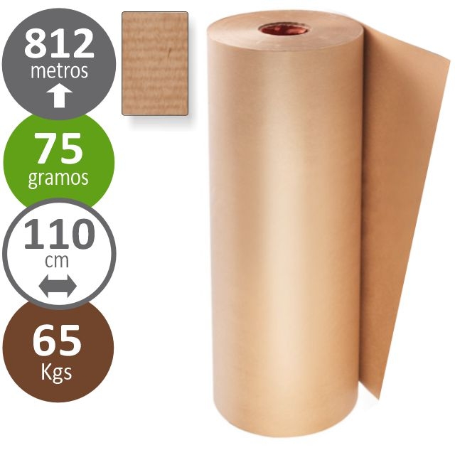 Comprar Bobina papel embalar kraft 110 x 812 mts, 65 kgrs marrón