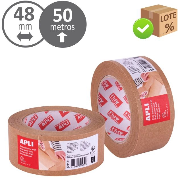 Comprar Cinta de embalaje, precinto de papel Apli rollo 48x50 mts