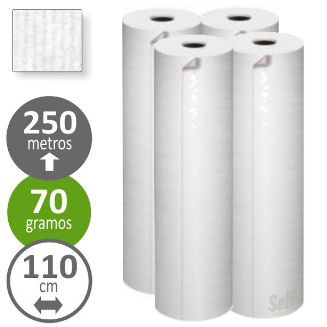 Comprar Rollo de papel continuo blanco 110 cms x 250 metros 25 kg