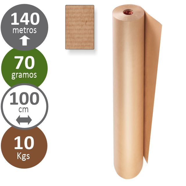 Comprar Papel Kraft Verjurado marrón rollo 1 metro x 140 mts
