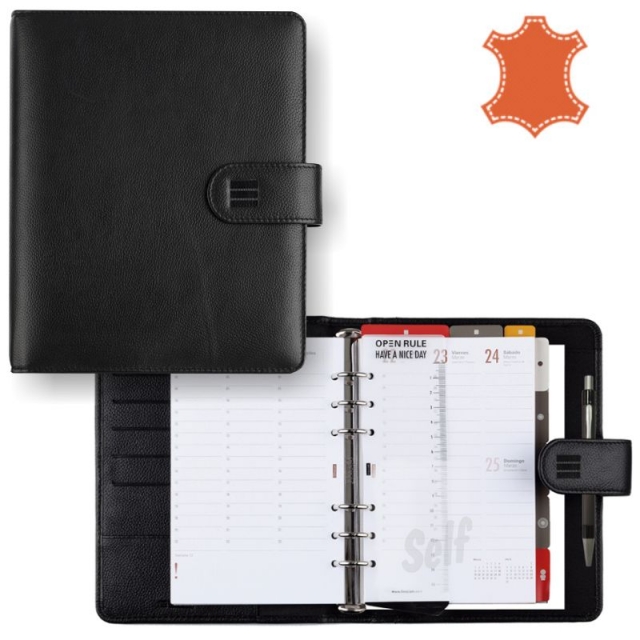 Comprar Agenda de piel Finocam Open Andrea 500 2024, negro