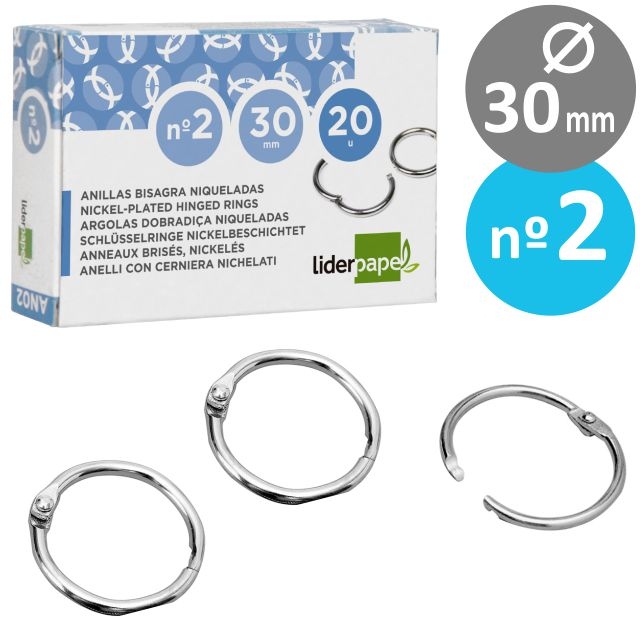 Comprar Apli 452, Caja 20 anillas metálicas 25 mm con bisagra