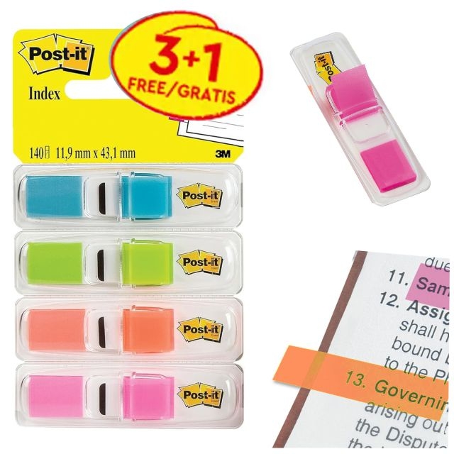 Comprar Indices adhesivos, marcapáginas Post-it 3+1 Gratis