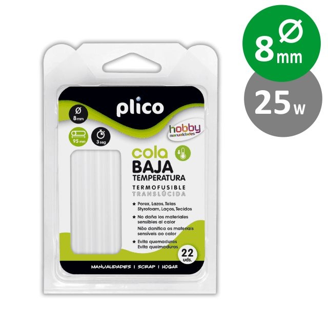 Comprar Barritas termofusibles Plico cola baja temperatura 8 mm