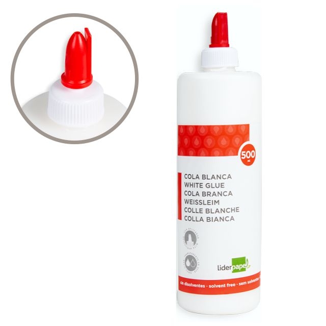 Comprar Cola blanca Lavable Liderpapel Botella 500 ml, mediana