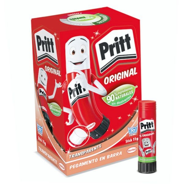 caja pegamento barra pritt 10 grs pequena