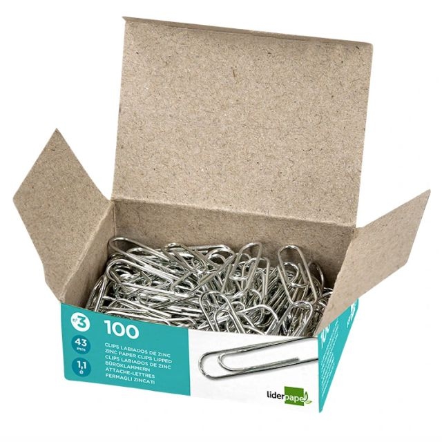 clips liderpapel n3 labiados galvanizados 43 mm