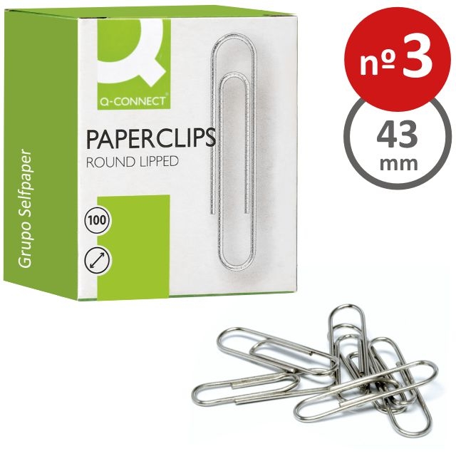 Comprar Clips sujetapapeles grandes nmero 3, niquelados, Caja 100