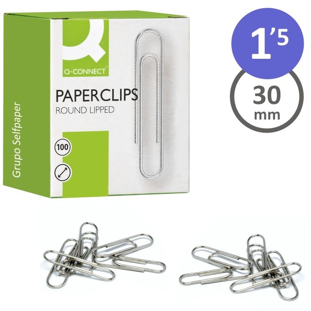 Comprar Clips sujetapapeles niquelados nmero 1 y 1/2, 26 mm