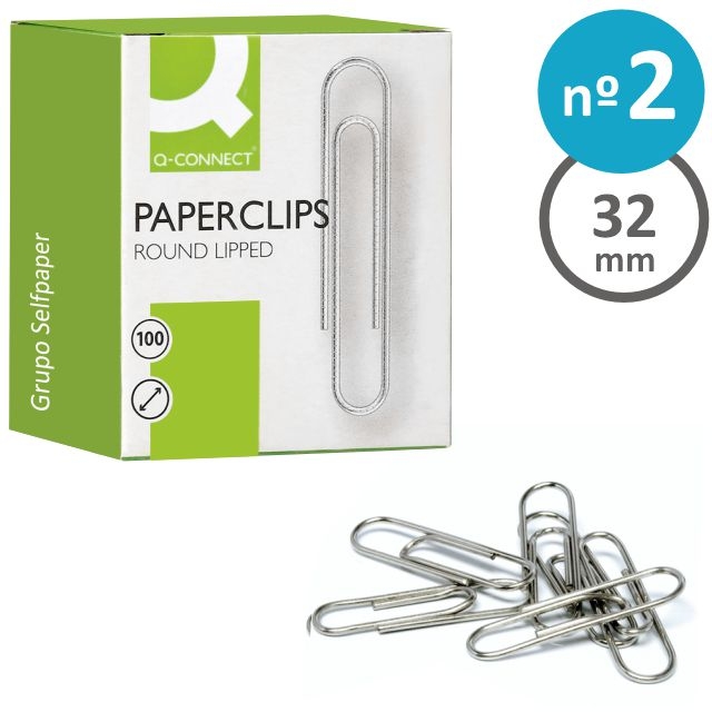 clips sujetapapeles apli niquelados nº 2, 32 mm c/