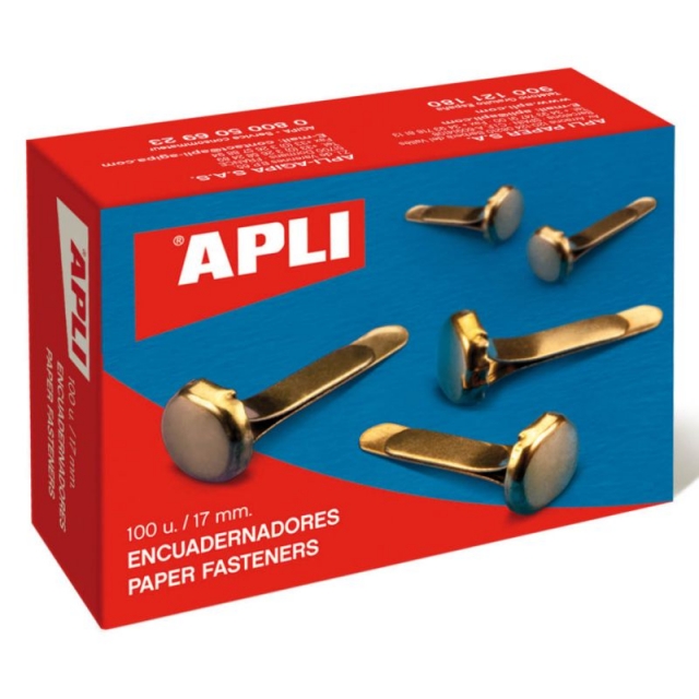 Comprar Encuadernadores de latn Apli de 17 mm, caja 100 uds